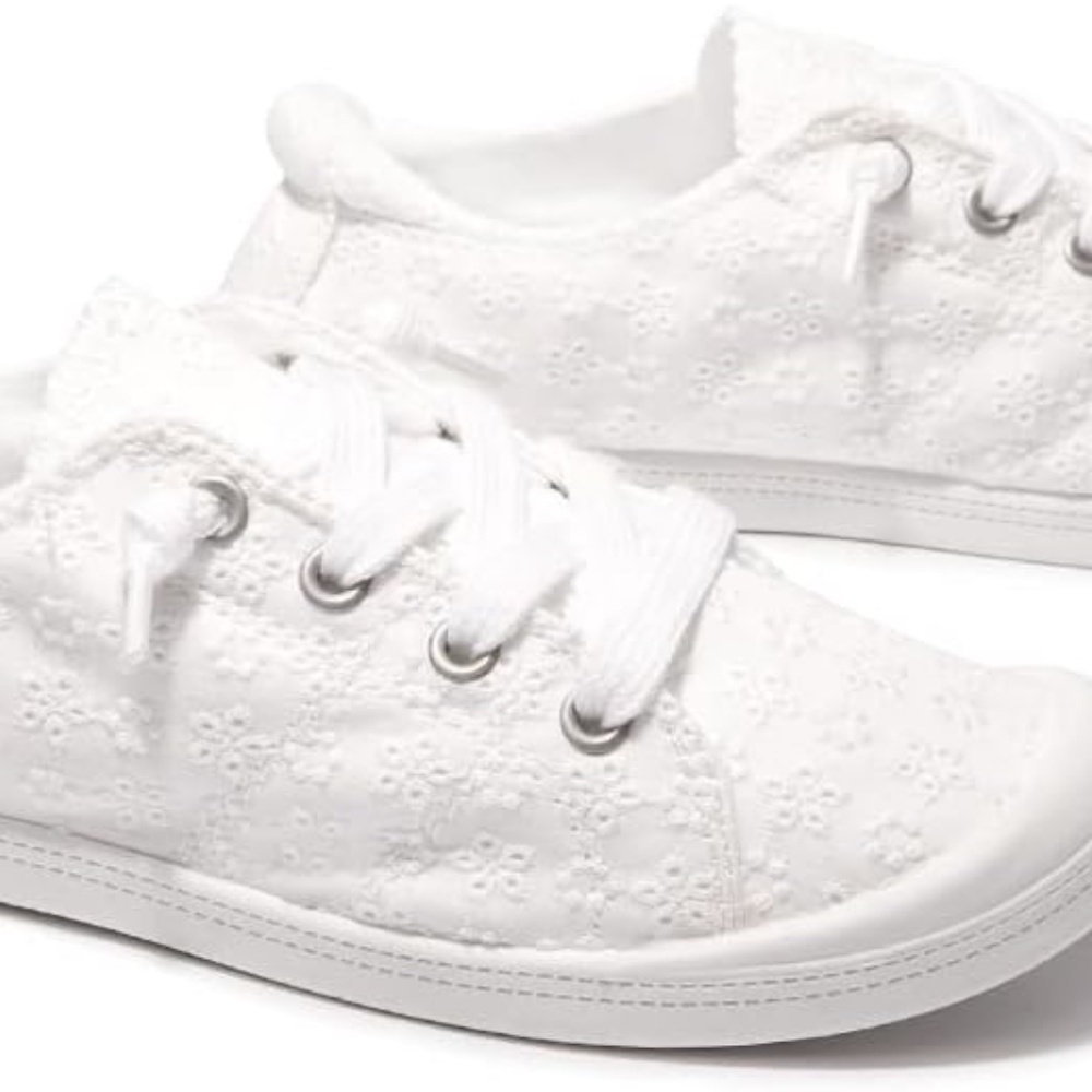 Women's Slip On Canvas Sneaker Low Top Casual Walking Shoes Classic Comfort Flat - Picture 6 of 6